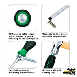 پیچ گوشتی سری ضربه خور6عددی تاپ تول تایوان